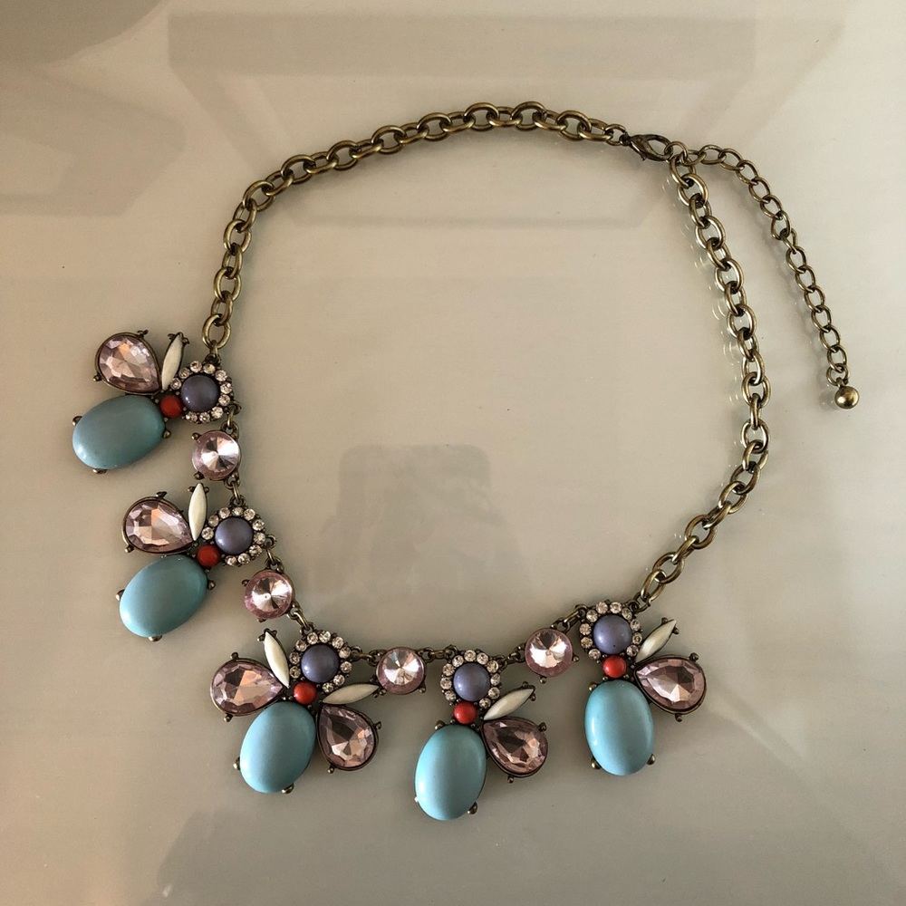 Statement Necklace with multi colored stones